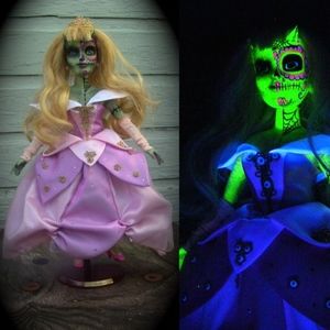 Haunted Porcelain Aurora Demon Horns Sugar Skull